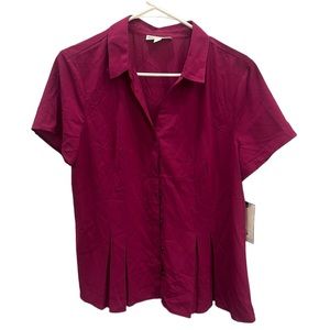 Dana Buchman Magenta Button Up Blouse - Size Large